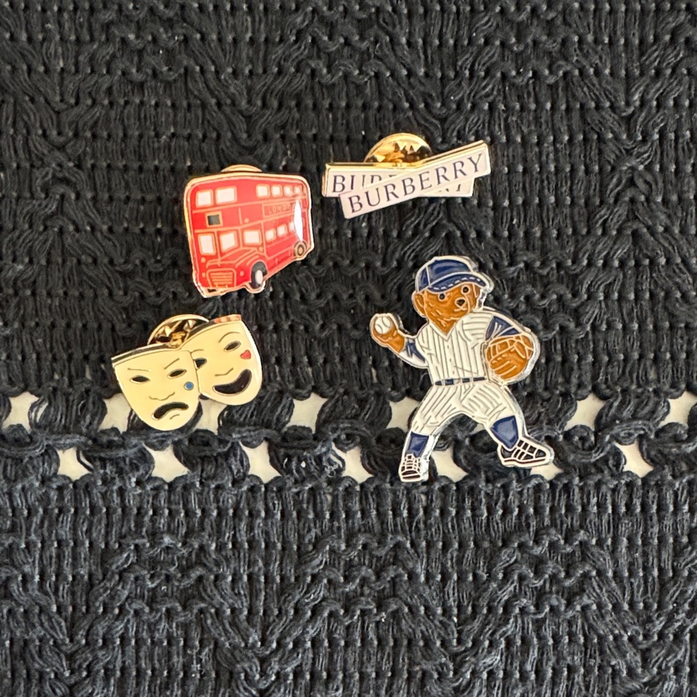 Pin set. Burberry and Polo bear pin.
